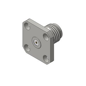 SMA Female Connector 4 Hole Flange with Accept Pin, DC to 27GHz.
