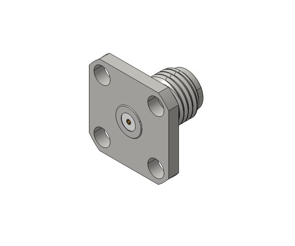 SMA Female Connector 4 Hole Flange with Accept Pin, DC to 27GHz.