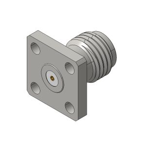 SMA Female Connector 4 Hole Flange with Accept Pin, DC to 27GHz.