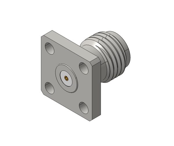 SMA Female Connector 4 Hole Flange with Accept Pin, DC to 27GHz.