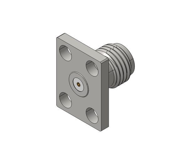SMA Female Connector 4 Hole Flange with Accept Pin, DC to 27GHz.