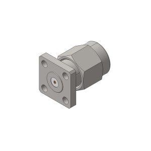 SMA Male 4 Hole Flange Connector, Accept Pin, DC to 27GHz.