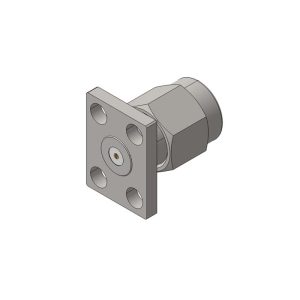 SMA Male 4 Hole Flange Connector, Accept Pin, DC to 27GHz.
