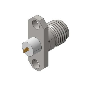 SMA Male 2 Hole Flange Connector, Insulator Through the Wall, DC to 27GHz.