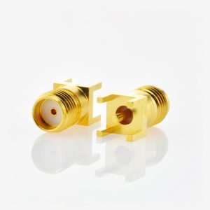 SMA Straight Female Connector, PCB Mount, DC to 27GHz.